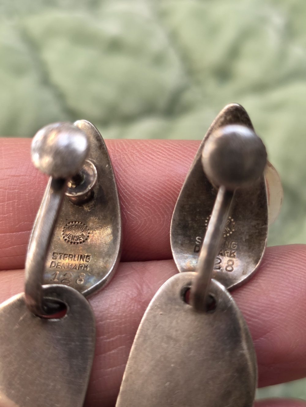 Vintage Georg Jensen Nanna Ditzel 128A Sterling Silver Drop Earrings Denmark - Picture 2 of 6